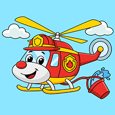 Fireman Helicopter Printable