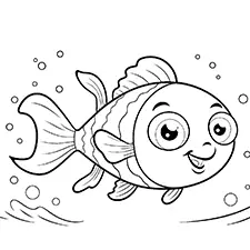 Fish Coloring Sheet Black & White