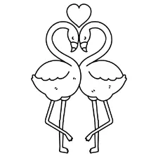 Flamingo Lovers Coloring Page