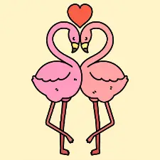 Flamingo Lovers Coloring Page