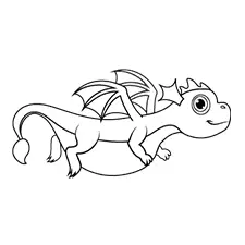 Flying Blue Dragon Coloring Page Black & White