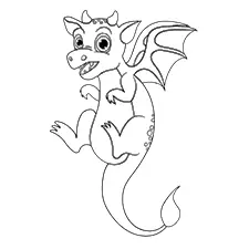 Flying Dragon Coloring Page Black & White