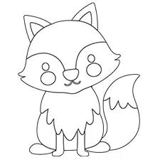 Fox Coloring Page Black & White