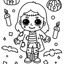 Frankenstein Girl Coloring Page