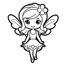 Free Fairy Colouring Page Black & White