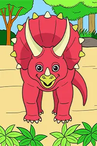 Free Printable Triceratops PDF Coloring Page Color