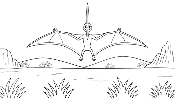Free Pterodactyl Coloring Pages PDF Printables Black & White