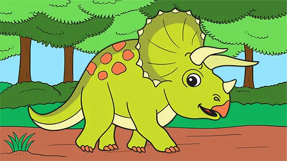 Free Triceratops Coloring Page PDF Download Color