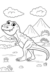 Free Tyrannosaurus Rex PDF Coloring Sheet B&W