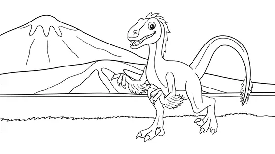 Free Velociraptor Coloring Sheet PDF Download Black & White