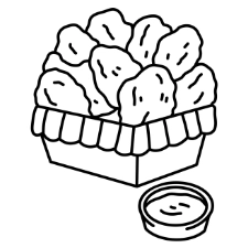Fried Chicken Coloring Page