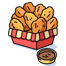 Fried Chicken Coloring Page