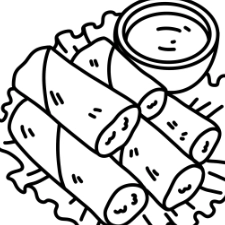 Fried Spring Rolls Coloring Page