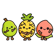 Fruit Friends Coloring Page