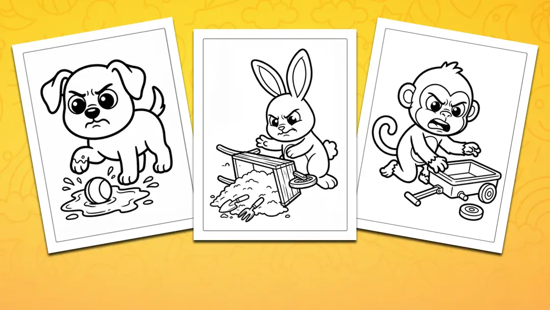 Frustrated coloring pages for kids — free printables for exploring big feelings