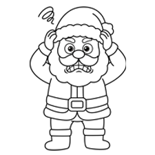 Frustrated Santa Coloring Page