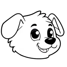 Fun Dog Head Coloring Sheet Black & White