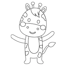 Standing Giraffe Coloring Page Black & White