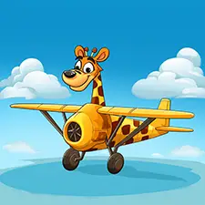 Giraffe Flying Airplane Colouring Page Color