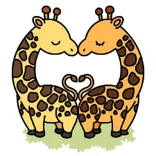 Giraffe Lovers Coloring Page