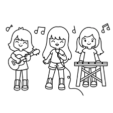 Girl Band Coloring Page