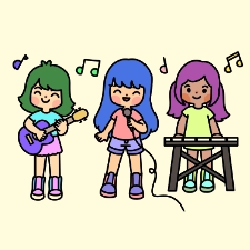Girl Band Coloring Page