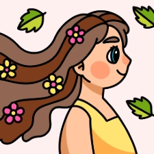Girl With Long Hair Coloring Page