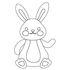 Gray Sitting Bunny Coloring Page Black & White