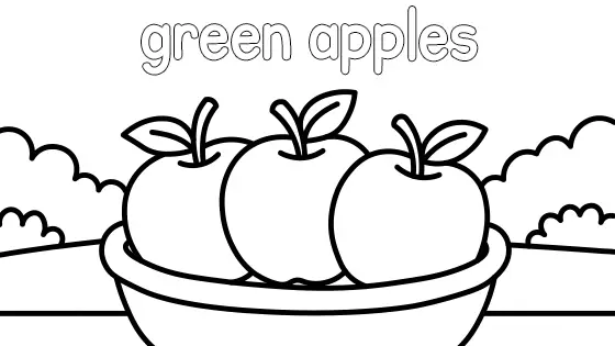 Green Apples Coloring Page