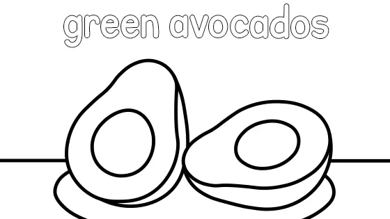 Green Avocados Coloring Page