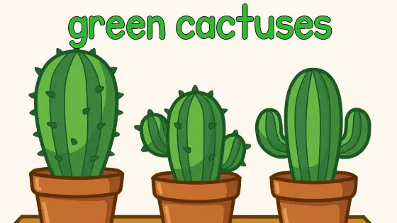 Green Cactuses Coloring Page