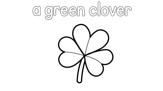 A Green Clover Coloring Page