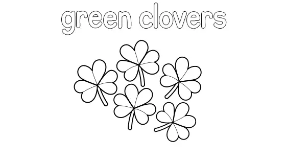 Green Clovers Coloring Page