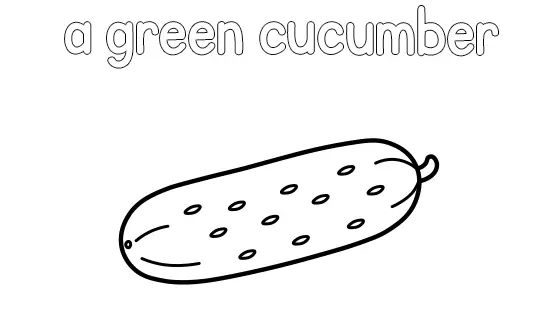 A Green Cucumber Coloring Page