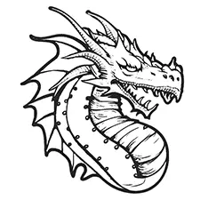 Green Dragon Coloring Page