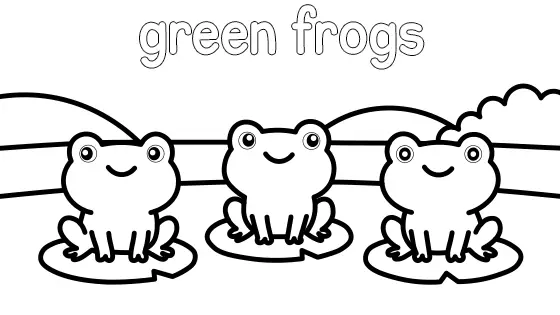 Green Frogs Coloring Page