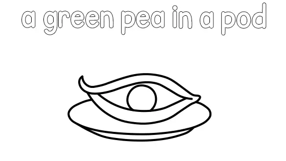 A Green Pea in a Pod Coloring Page