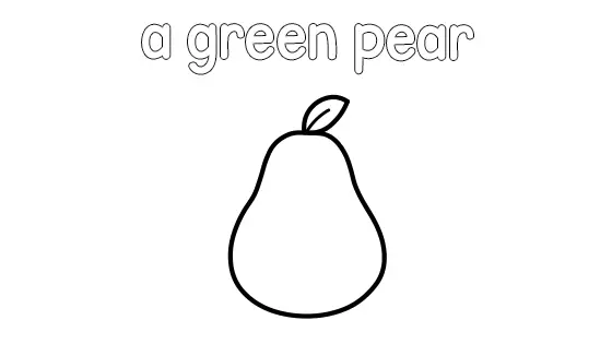 A Green Pear Coloring Page