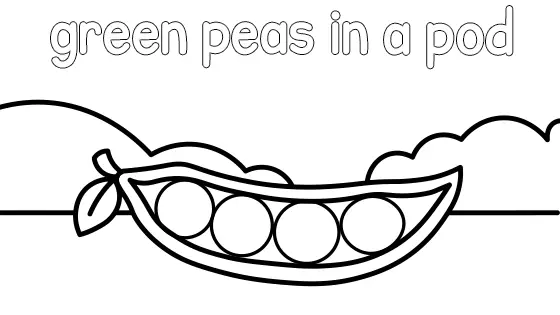 Green Peas in a Pod Coloring Page