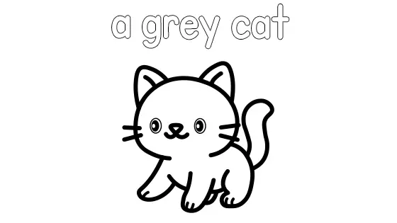 A Grey Cat Coloring Page