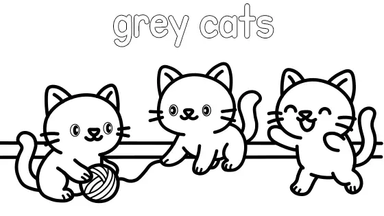 Grey Cats Coloring Page