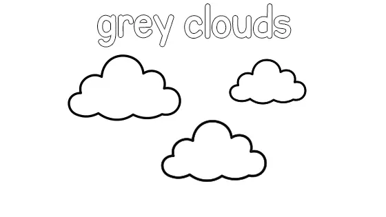 Grey Clouds Coloring Page