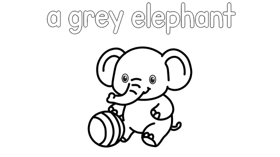 A Grey Elephant Coloring Page