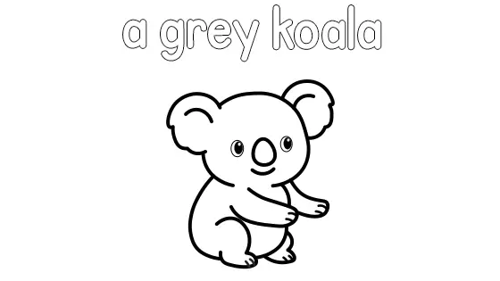 A Grey Koala Coloring Page