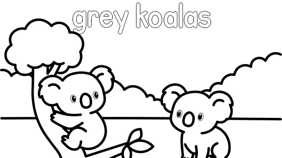 Grey Koalas Coloring Page