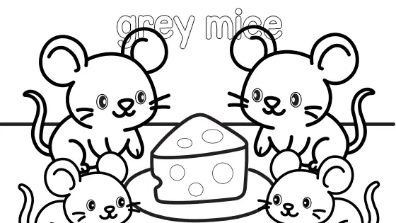 Grey Mice Coloring Page