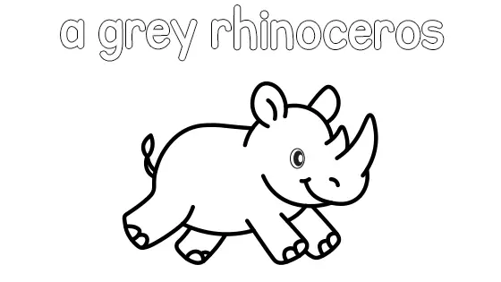 A Grey Rhinoceros Coloring Page