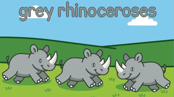 Grey Rhinoceroses Printable