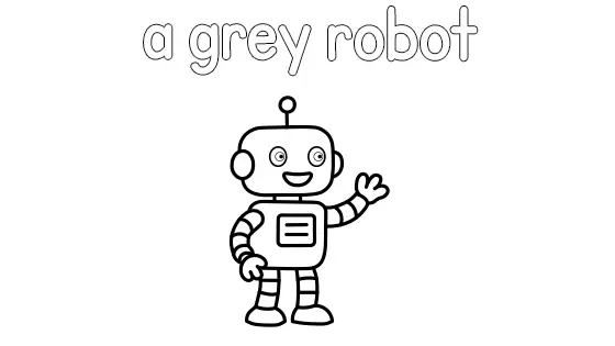 A Grey Robot Coloring Page