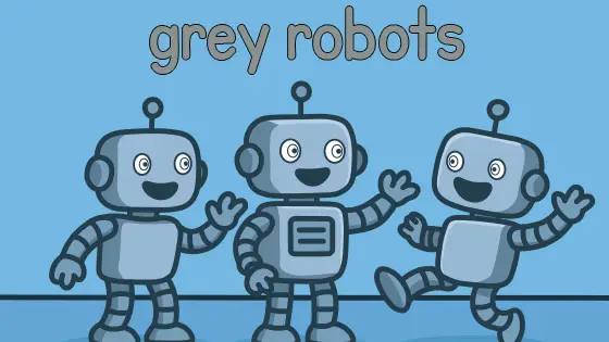 Grey Robots Printable